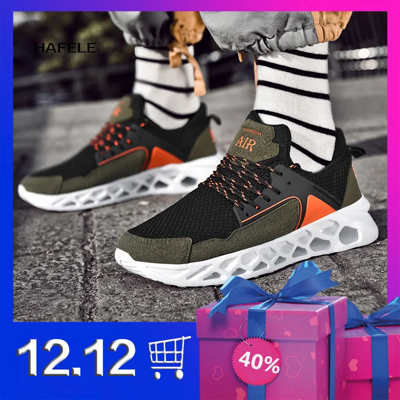 Новинка мужская спортивная обувь для бега Уличная на толстой подошве дышащая