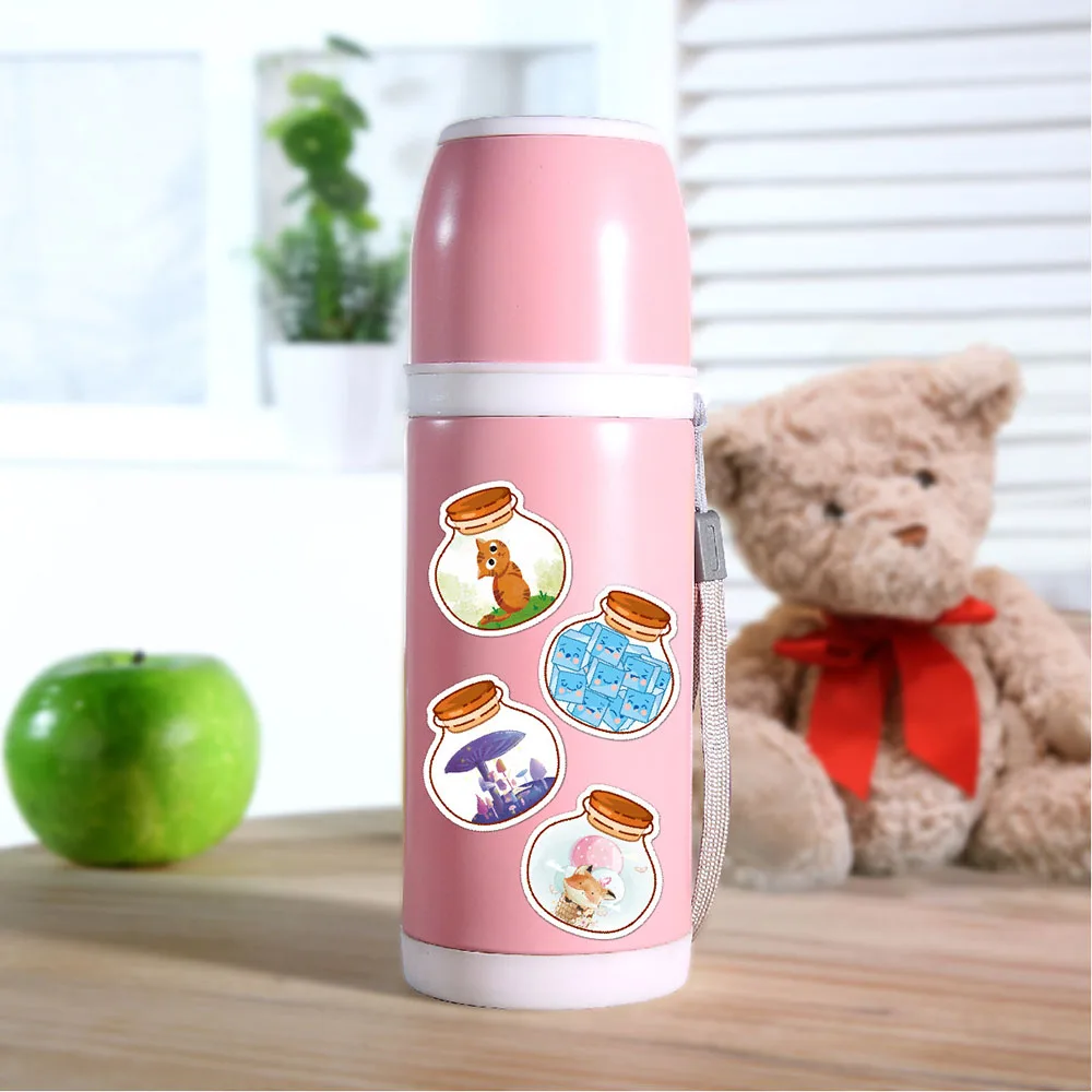 103050pcs cute the world in a bottle animal graffiti stickers cartoon decals scrapbook diary phone laptop sticker for kid toy free global shipping