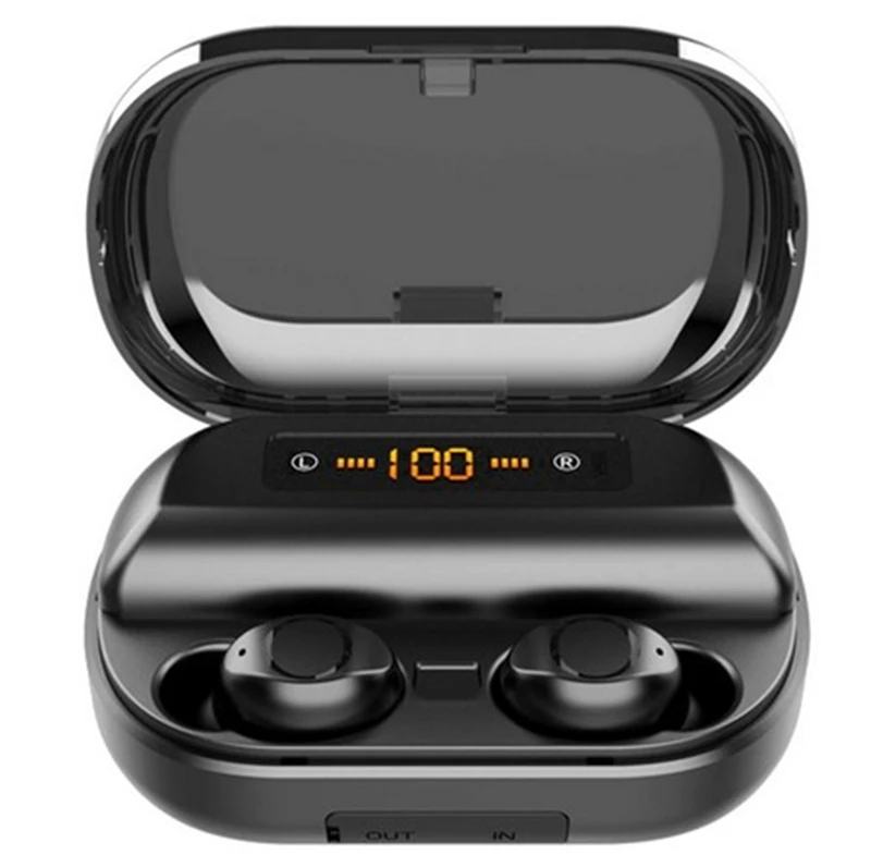 

TWS 2400mAh IPX7 2019 Wireless Bluetooth 5.0 CVC 8.0 Noise Cancelling Earphone HD Microphone LED Power Display Touch Control