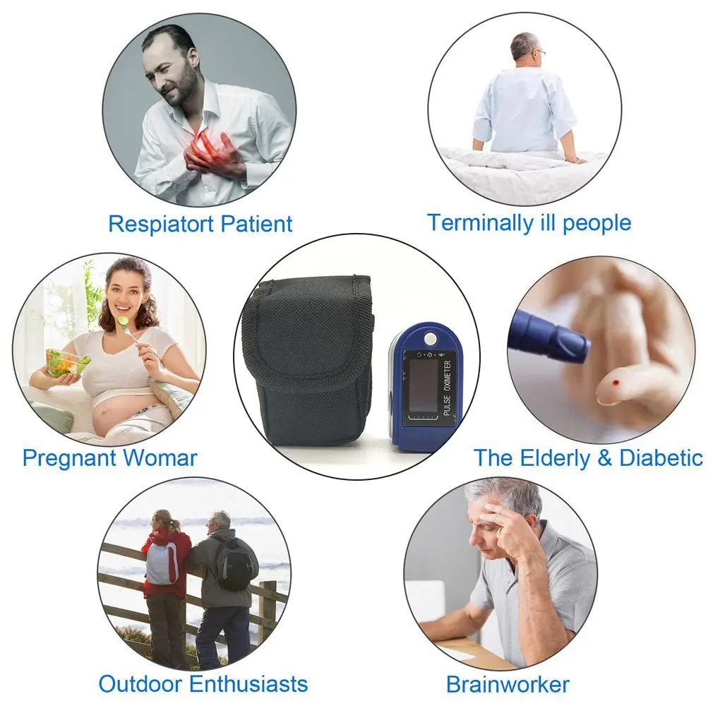

Blood Oxygen Bag Black Nylon Small Bag Oximeter Storage Bag Portable Anti-Seismic Easy To Carry Storage Bag