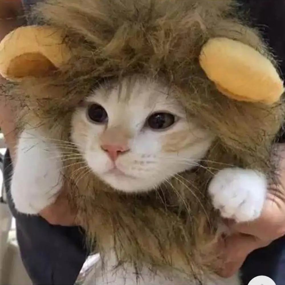Забавный милый костюм кота льва грива парик шапка для кошки собаки Хэллоуин