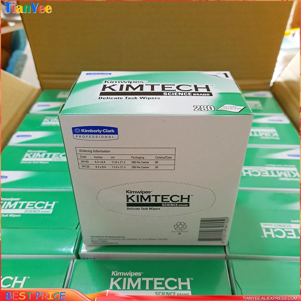 Оптовая цена 280 влажных салфеток KIMTECH Kimwipes волоконная Очищающая бумага