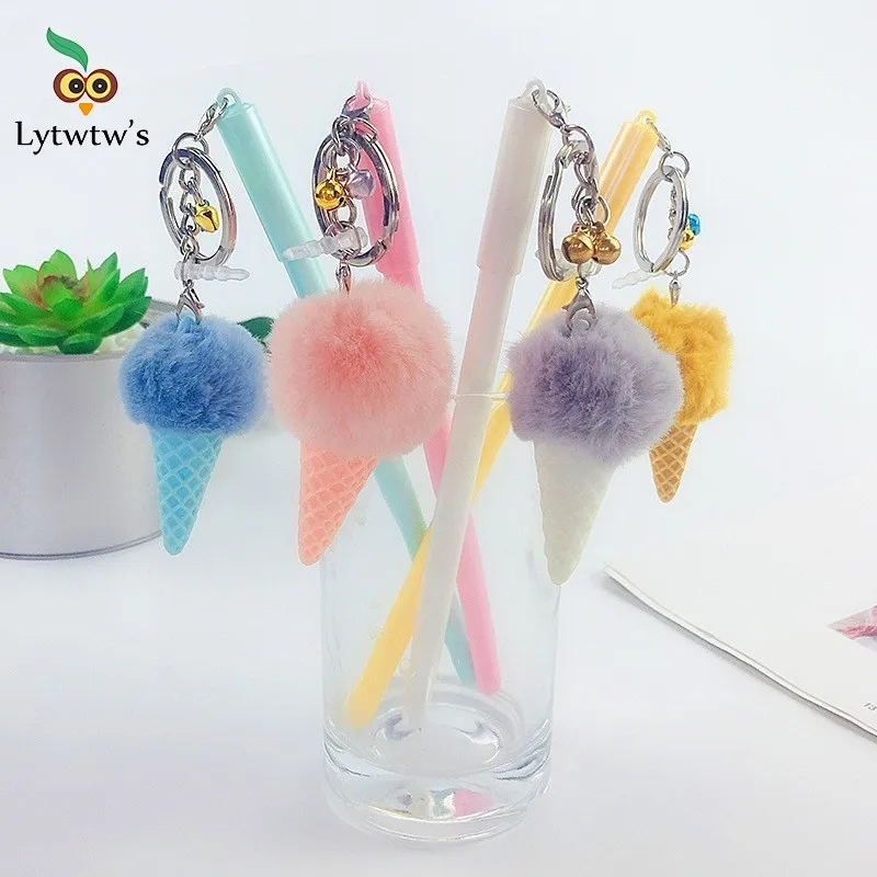 1 шт. гелевая ручка с подвеской в виде конуса мороженого Kawaii милые канцелярские