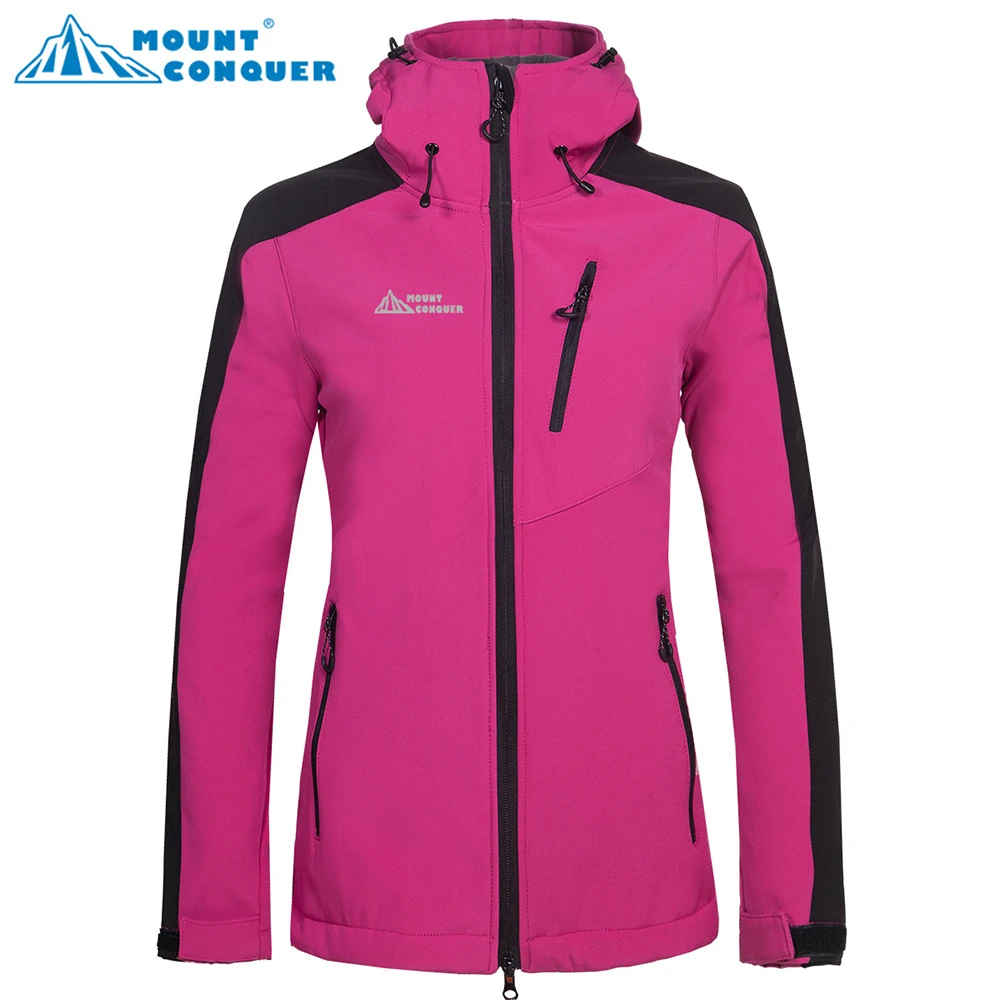 

MOUNT CONQUER Woman hiking climbing skiing mountain fishing waterproof Windstopper Cycling Softshell Fleece warm Jacket