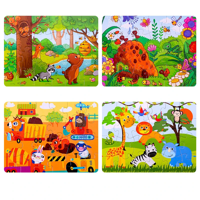 8 Style Animals Paper Jigsaw Puzzles Educational Puzzle For Children Kids Toys Brain Training Games Toys For Children Baby Gift