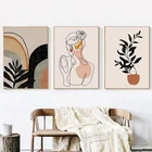 Картина по номерам на рамке GATYZTORY для взрослых, абстрактная однолинейная картина с листьями, картина с изображением девушки и тела, домашний декор