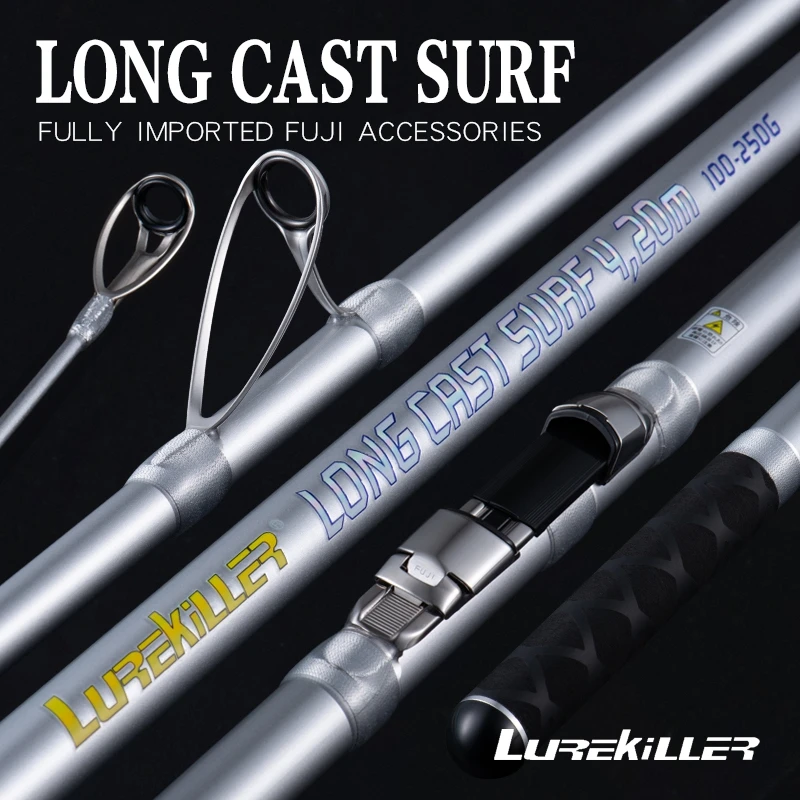 Lurekiller Новый Япония Fuji Запчасти 4 2 м 3 секции Surfcasting стержень 100 250 г высоким