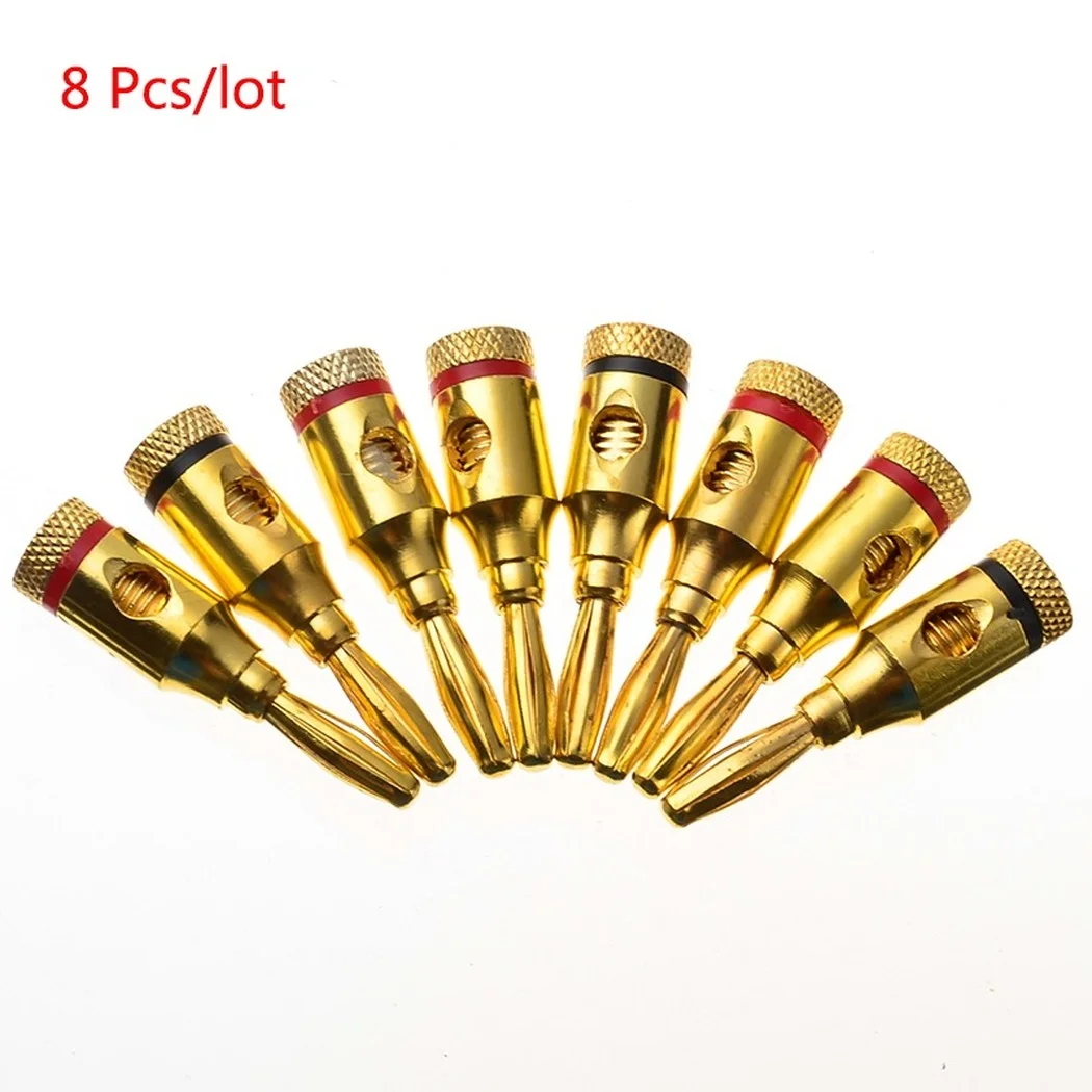 2/8/16 шт./лот позолоченный музыкальный провод с банановым разъемом для профессионального аудио-динамика с позолоченными контактами.