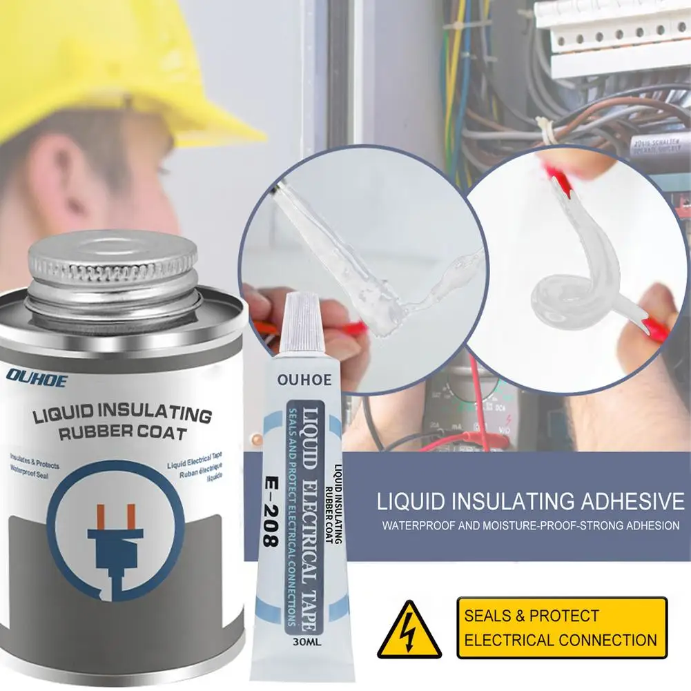 

30ml Liquid Insulating Electrical Tape Insulating Electronic Sealant Fixed High Temperature Resistant Sealing Glue Waterproof