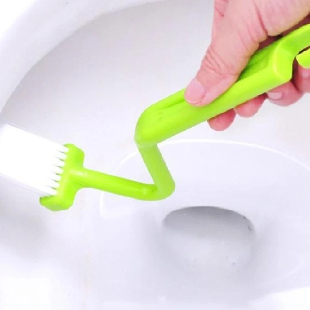 

10pcs Bathroom Bent Cleaning Brush V-type Cleaner Clean Brush Bathroom Household Kitchen Cleaning Accessories