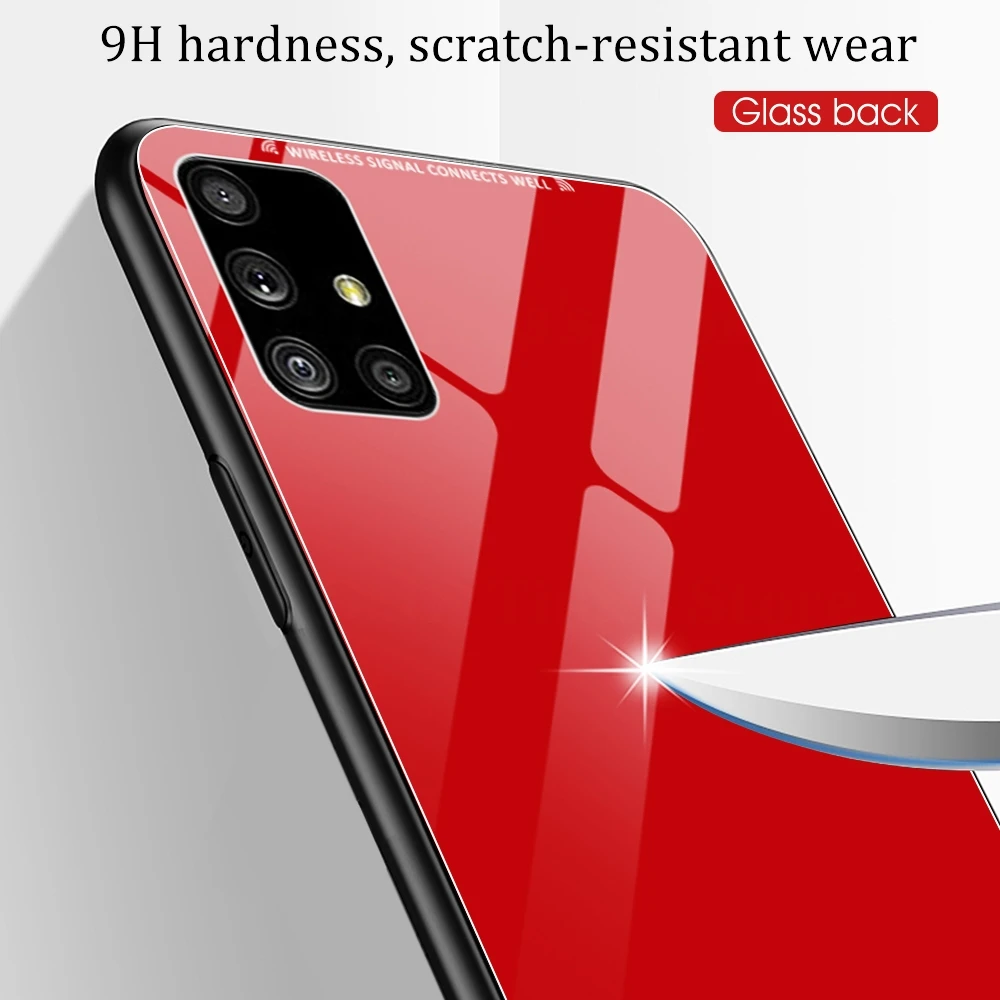 

Glass Case For Samsung Galaxy A51 A71 A21S A70 Colorful Ultra Thin Protection Back Cover For Samsung A71 A51 A40 A30 A10 A7 2018