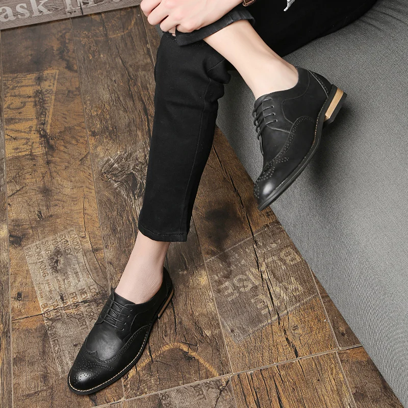 

Men Formal Shoes brogue business Leather Men Dress Shoes Luxury Fashion Oxford Shoes For Men Party Wedding brogue shoes men