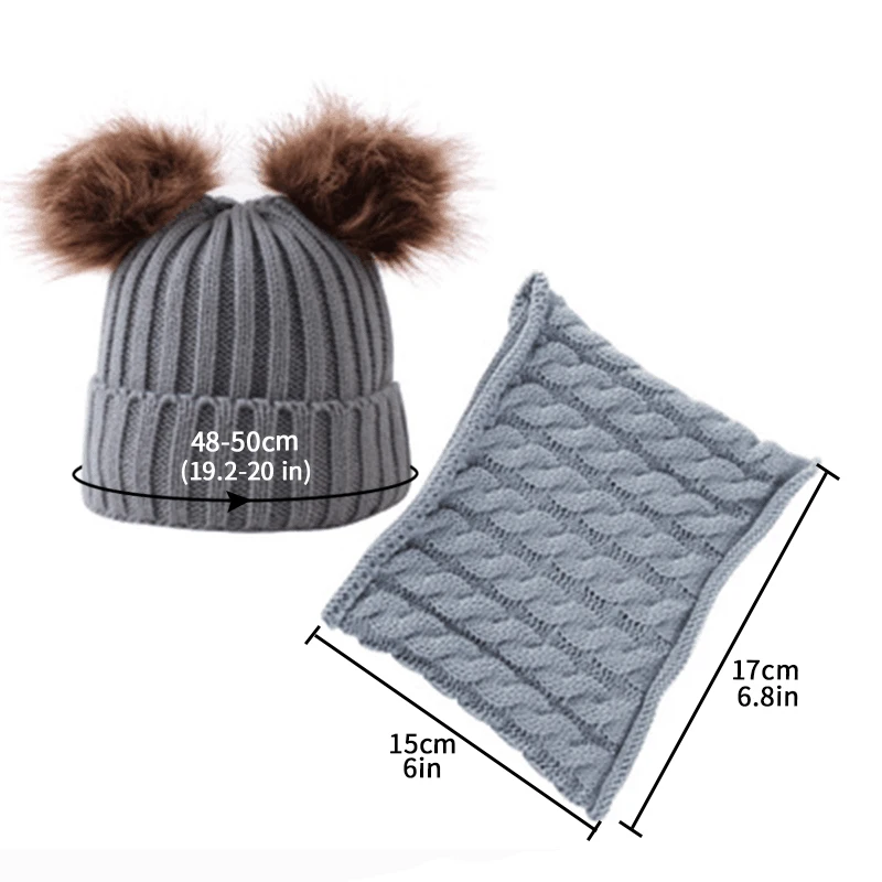 2 шт./компл. женский шарф-тюрбан теплые шапки мягкая шапка для детей девочек