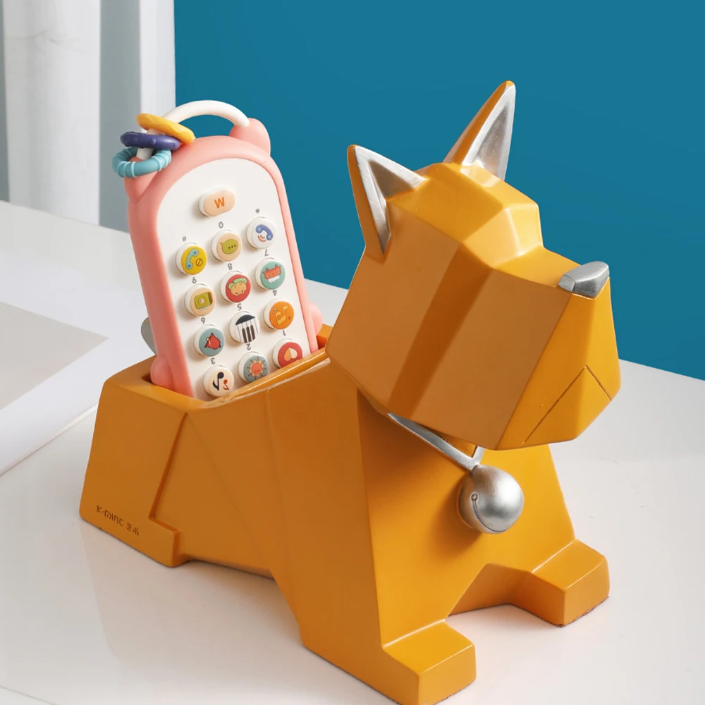 

Крутая Статуэтка собаки из смолы, статуэтка щенка, коробка для хранения ключей для телефона, украшение для дома, гостиной, Декоративная скул...