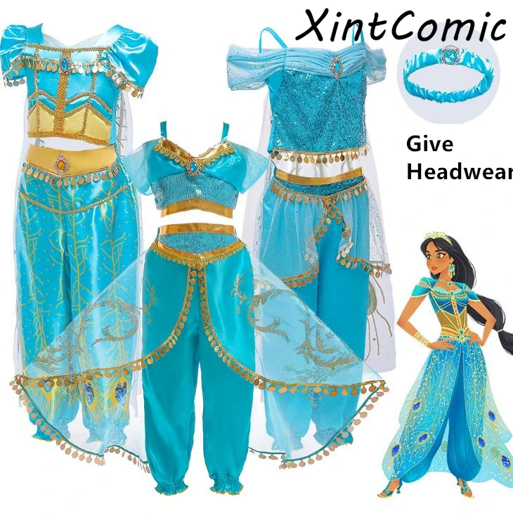 Детское рождественское платье Аладдин маскарадный костюм принцессы жасмин для