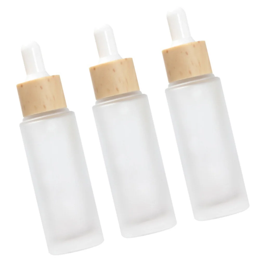 

3pcs Refillable Essential Oil Bottles Subpackaging Dropper Bottles Frosted Glass Storage Bottle Empty Bottle (20ml Transparent)