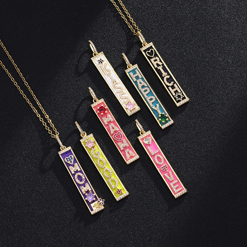 Цепочка с подвеской в виде надписи Счастливая Любовь | Украшения и аксессуары