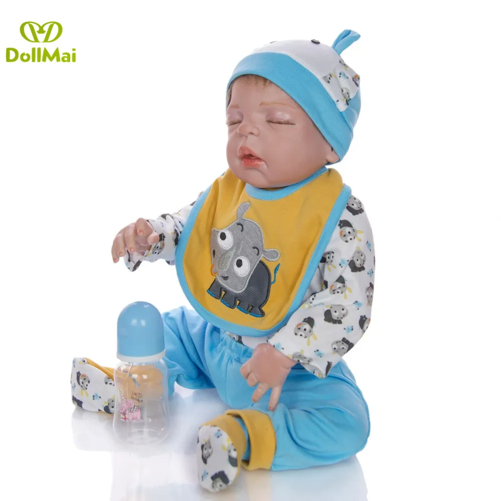 23 дюймов Boneca bebes кукла новорождённого полного тела силиконовые виниловые куклы Reborn Младенцы 57 см реалистичные куклы для новорожденных Игрушки для детей подарок