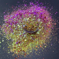 new purple yellow color shifting hexagon shape mixed chunky glitter chameleon glitter powder for nail art diy crafts decorations