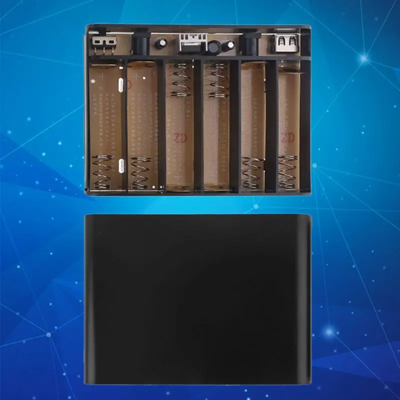 USB AC/DC 12V Выход 6x 18650 Аккумуляторы ИБП DIY Мощность для телефонов маршрутизатор