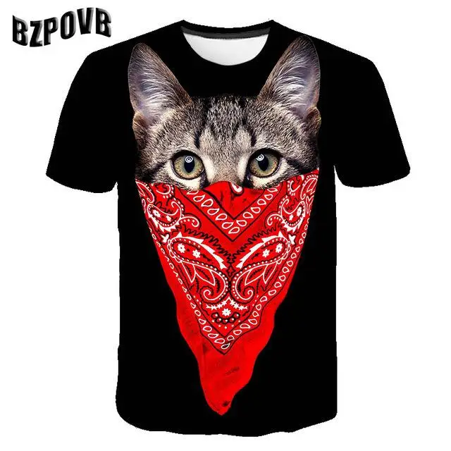 

2019 New Cool T-shirt Men/Women 3d T shirt Print two cat Short Sleeve Summer Tops Tees funny T shirt Male S-6XL
