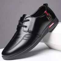 holfredterse casual genuine leather men sneakers office loafers driving moccasins italian lace up flats shoes d18 black hot new