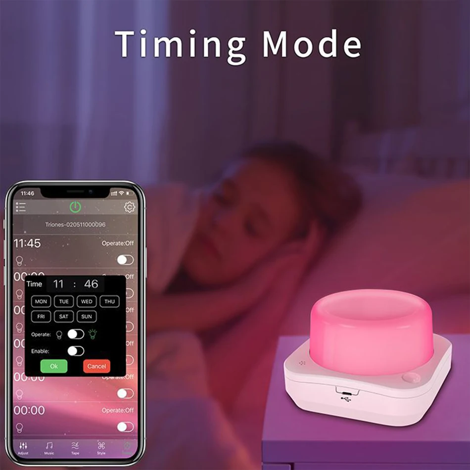 Цветной умный ночник с Bluetooth светильник Музыкальный Настольный настроение