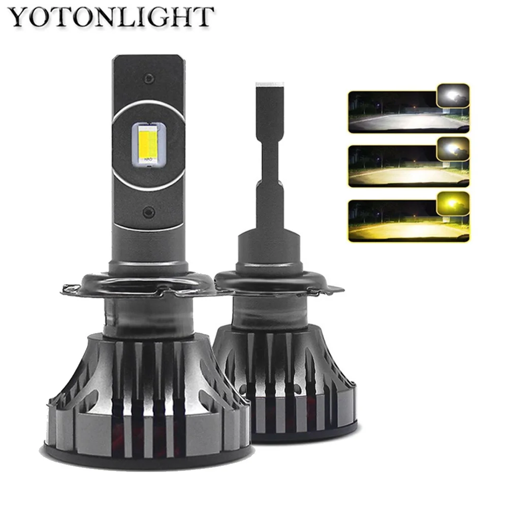 

YOTONLIGHT H1 Led Headlight H7 H4 Dual Color H11 Led Bulb 9005 9006 HB3 HB4 120w 12000lm 6500K 3000K 4500K