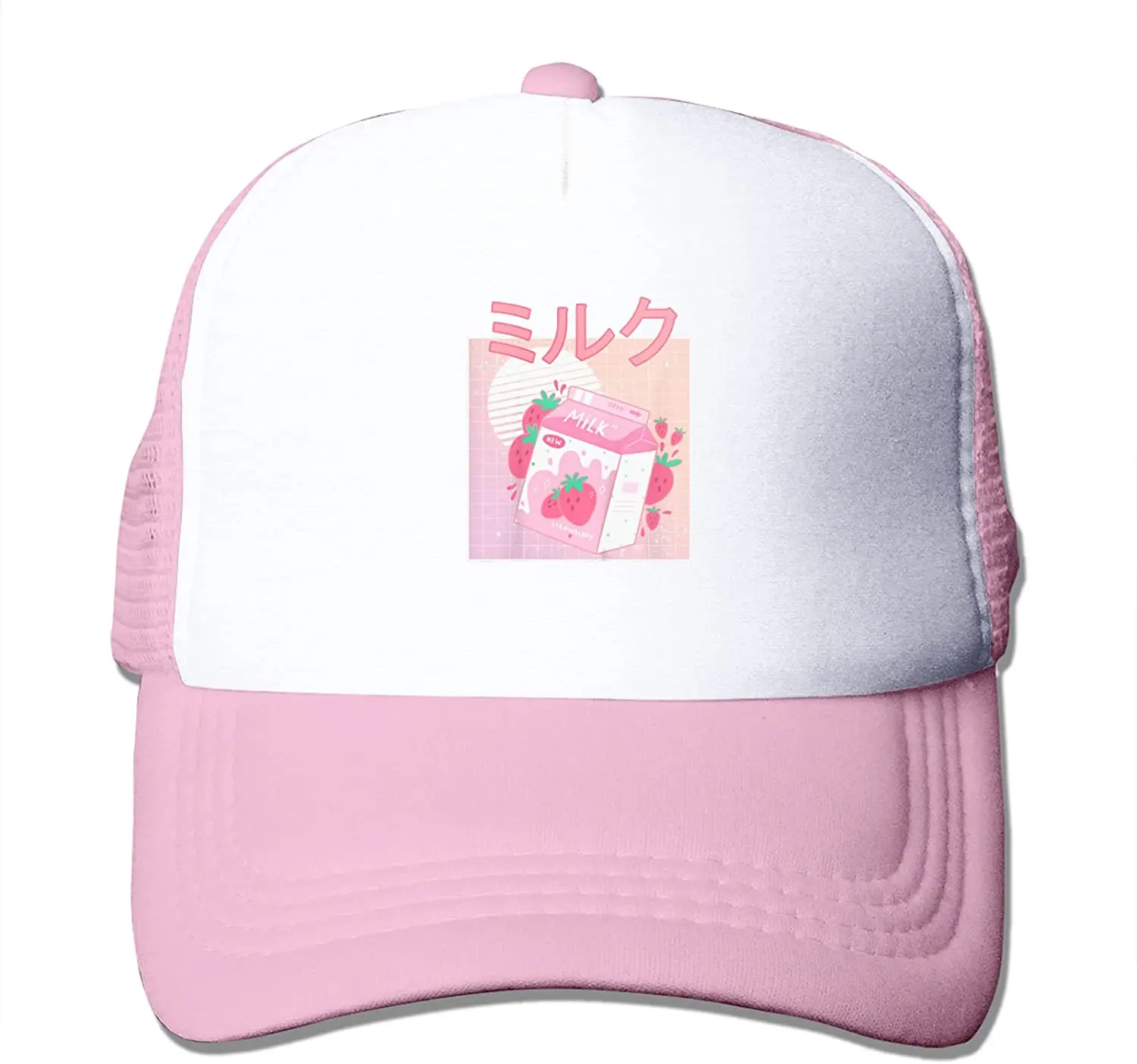 

Забавная в стиле ретро 90-х японская кавайная Клубничная молочная тряска унисекс регулируемая бейсболка кепки-тракер Кепка уличная Солнцез...