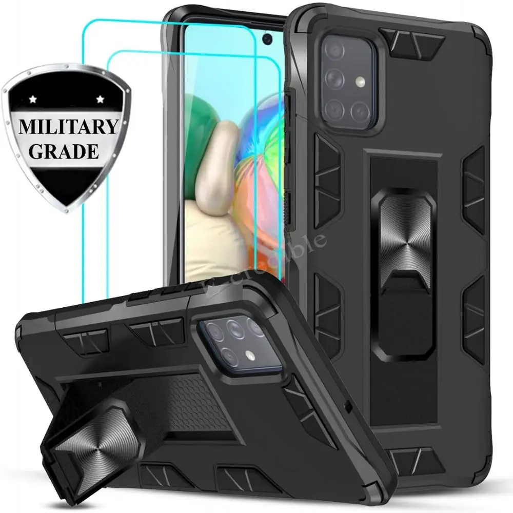 

Case For Samsung Galaxy Note 20 S20 Ultra S10 Note 10 Plus Lite A51 A71 A21s A31 A21 A11 Cover Magnetic Car Mount Kickstand Case