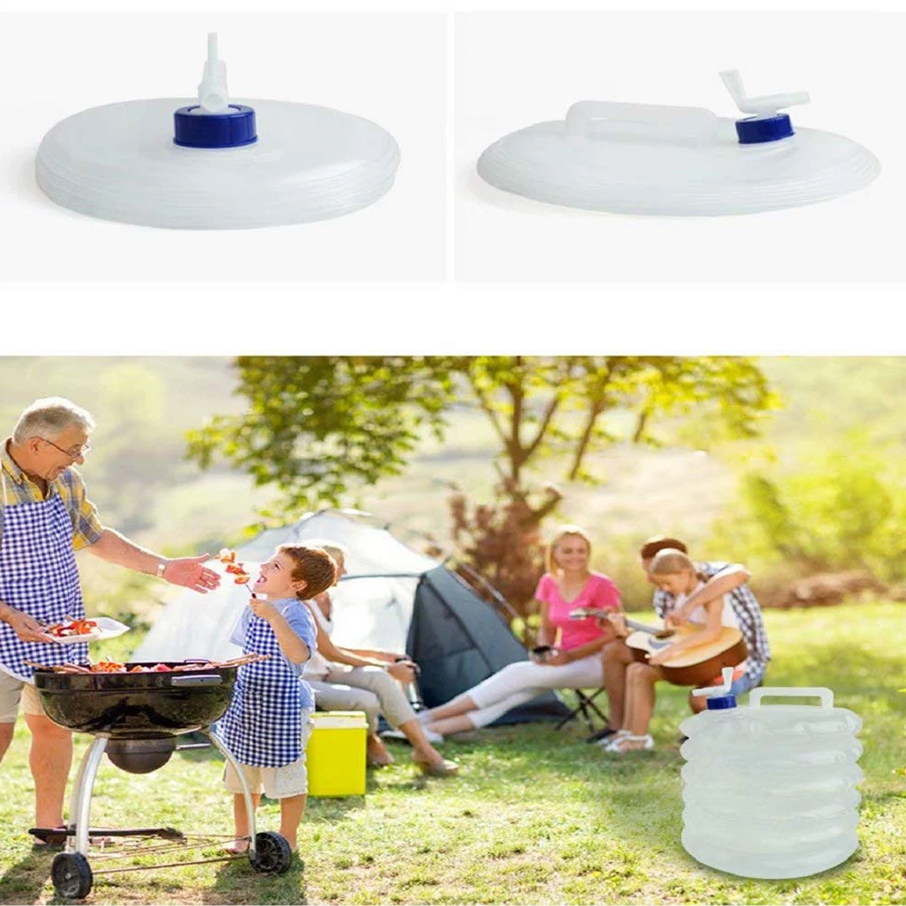 

10/15L Outdoor Collapsible Water Bag Camping Foldable Water Containers Drinking Multifunction Telescopic Storage Water Bottle