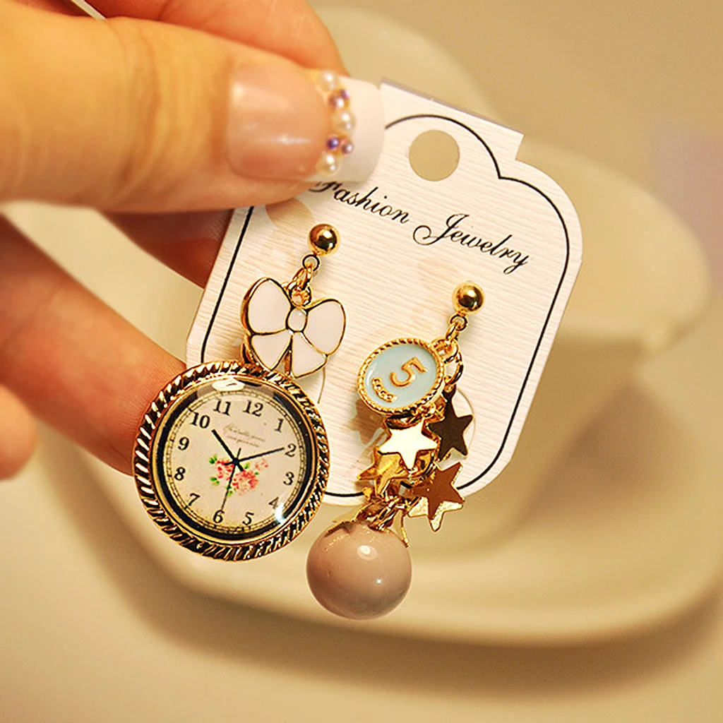 

Fashion Exquisite Korean Style Asymmetrical Cute Earrings Pendant Ear