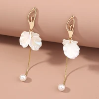 statement 2021 earrings for women long ballet dangle earrings pearl flower tassels earrings jewelry