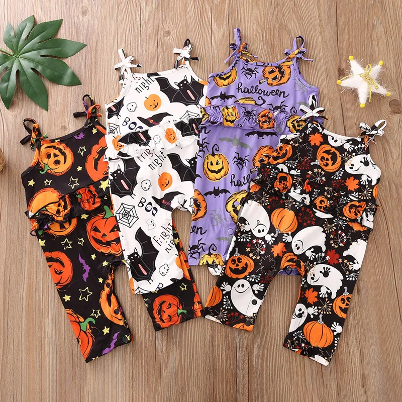 

Одежда для новорожденных одежда для малышей Одежда для девочек на Хэллоуин с милым принтом Комбинезон Комбинезоны без рукавов Одежда, комб...