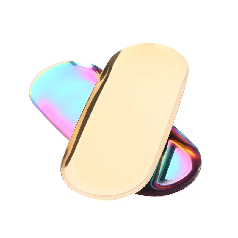 1PC Stainless Steel Nordic Gold Oval Plates Jewelry Storage Serving Tray Platter Snack Home Organizer Metal Plate | Дом и сад