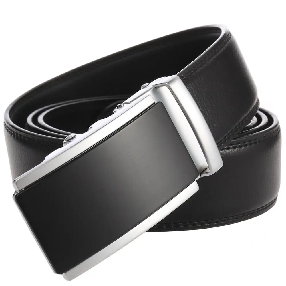 

Мужской Простой ремень с автоматической пряжкой, Модный повседневный кожаный ремень шириной 3,5 см, подарочные аксессуары для мужчин, поясна...