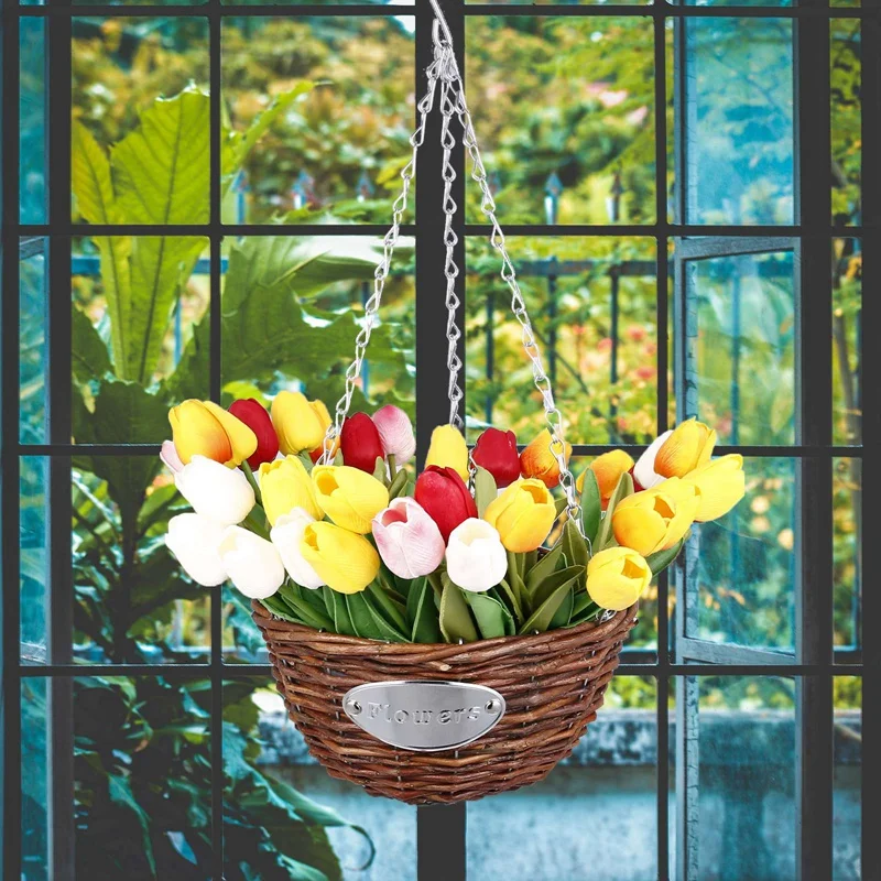 Ротанговая корзина для цветов ручной работы ротанг плантатор подвесная висящая