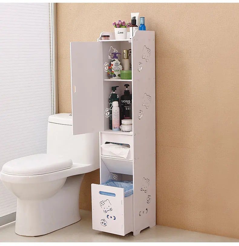 Водостойкая напольная полка для туалета ванной комнаты многослойная шовная