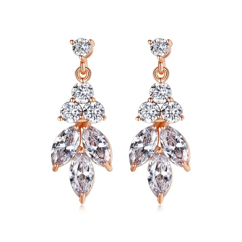SLBRIDAL Pave Установка модный кубический цирконий серьги свадебные хрустальные серьги AAA класс CZ серьги Свадебные Висячие женские серьги