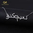 Ожерелье из нержавеющей стали со сверкающим цирконием, персонализированное ожерелье с арабскими сердечками и кристаллами, не линяет, ювелирные изделия для женщин, подарки