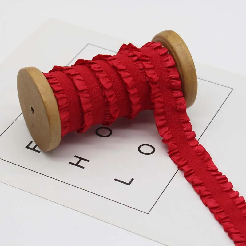 

50Yards Elastic Lace Band Bra Lingerie Red White Black Lace Ribbon Trim Sewing 25mm Width DIY Garment Underwear Accessories