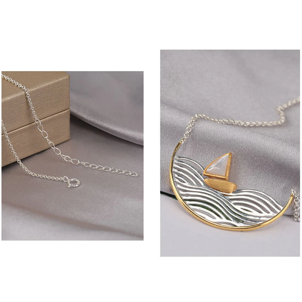 

Creative Gold Color Sailboat Necklace for Women,Handmade Designer Necklace Jewelry,Clavicle Chain for Girls Gifts