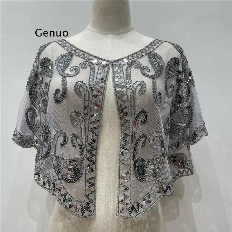 Женские вечерние обертки с блестками накидка расшитая бисером декорированная