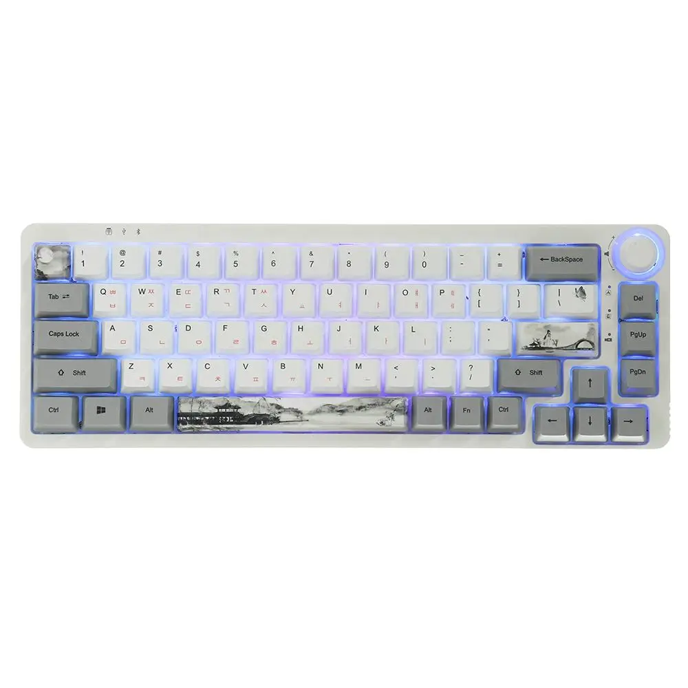 

Набор ключей с китайской чернильной живописью, 134 клавиш, OEM профиль PBT, сублимационные японские корейские колпачки ключей для игровых механ...