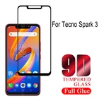 Закаленное стекло с полным клеем для Tecno Spark 3, взрывозащищенное Защитное стекло для экрана Tecno Spark 3, 1-2 шт.