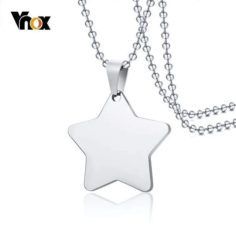Vnox подвеска в форме звезды для женщин и мужчин ожерелье из нержавеющей стали