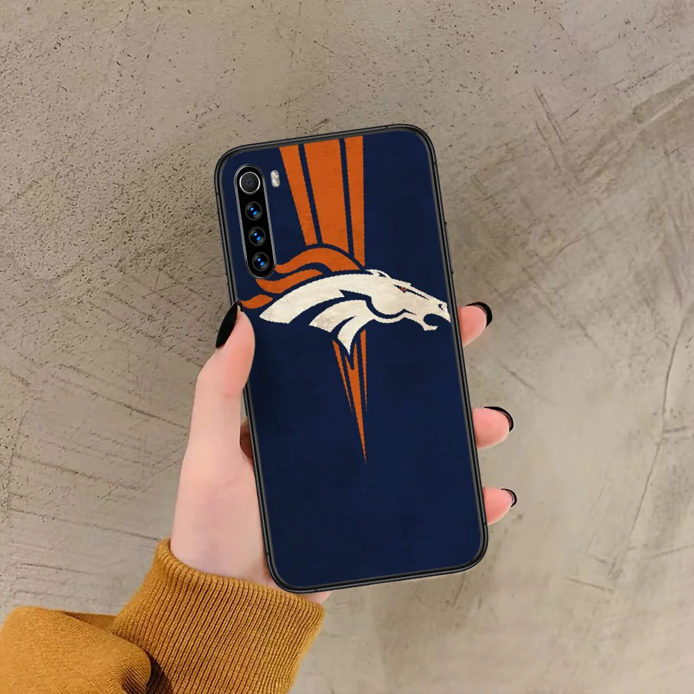 

Denver Bronco American Football Phone Case For Xiaomi Redmi Note 7 8 8T 9 9S 4X 7 7A 9A K30 Pro Ultra black Etui Tpu Waterproof
