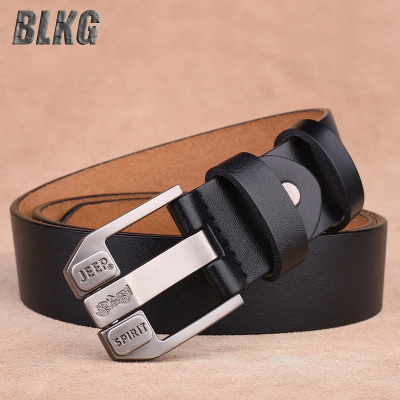 Genuine Leather Belt Men Business Casual Cowskin Split Leather Pin Buckle Men's Belt Luxury Brand Designer Belt Ceinture Homme