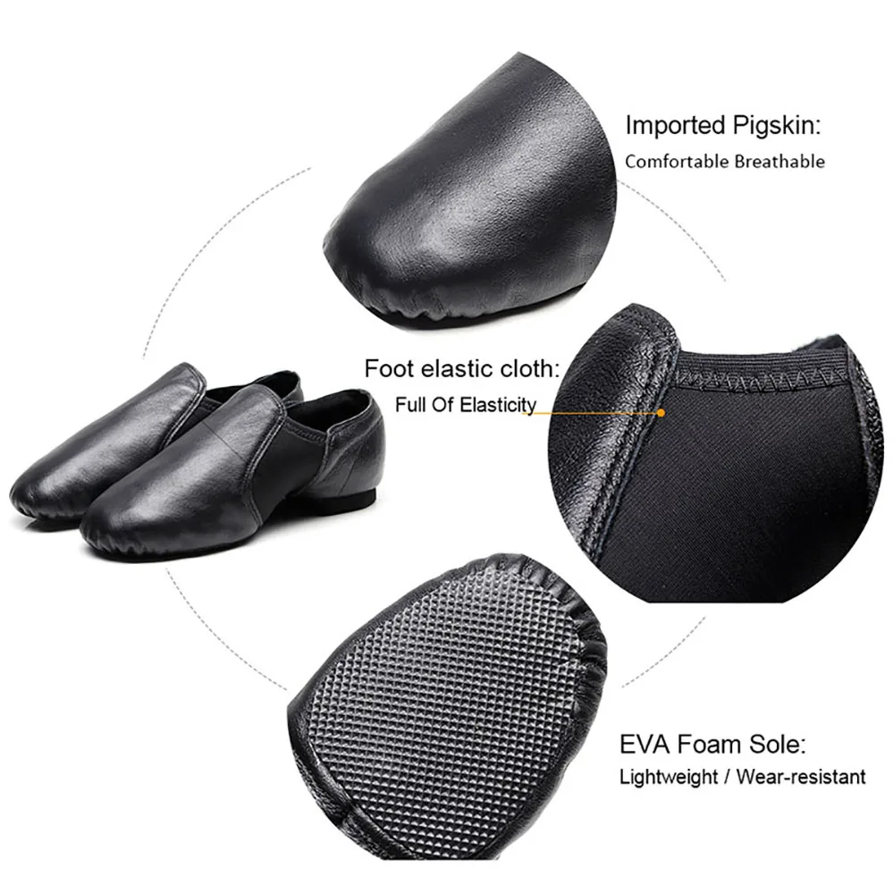 USHINE унисекс кожа Латинская танцевальная обувь спортивные ботинки Джаз балетки для детей Леди тапки EU44 из