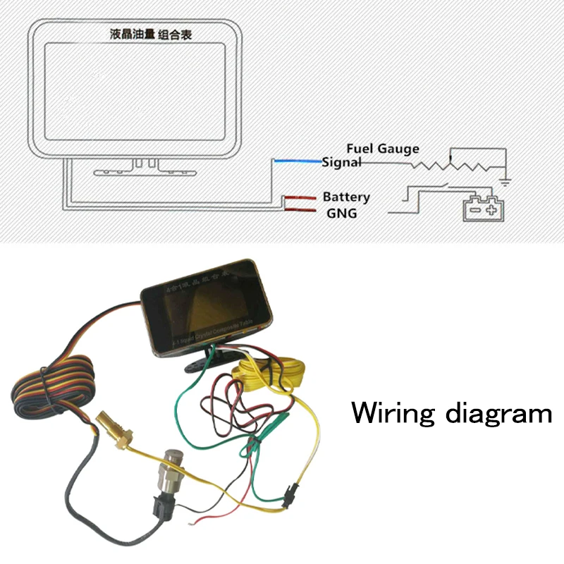 Автомобильный цифровой манометр Универсальный 4 в 1 вольтметр с ЖК дисплеем